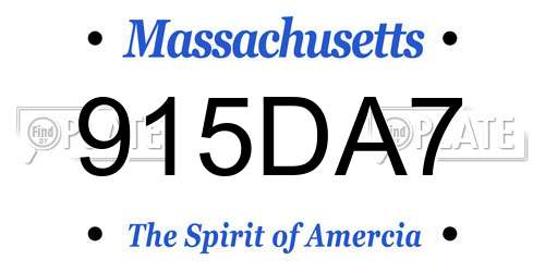 915DA7 Massachusetts License Plate