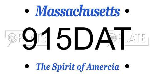 915DAT Massachusetts License Plate