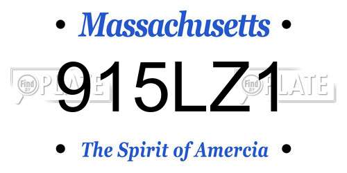 915LZ1 Massachusetts License Plate