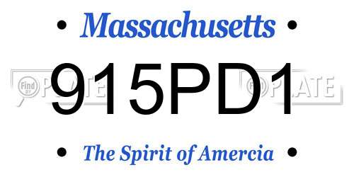 915PD1 Massachusetts License Plate