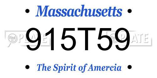 915T59 Massachusetts License Plate