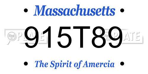 915T89 Massachusetts License Plate
