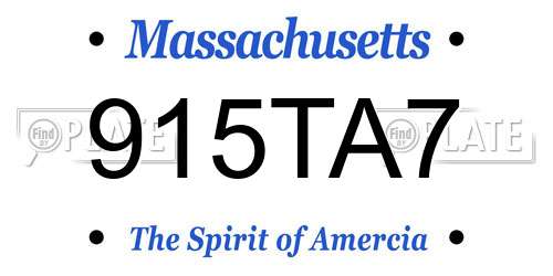 915TA7 Massachusetts License Plate