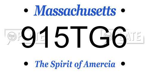 915TG6 Massachusetts License Plate