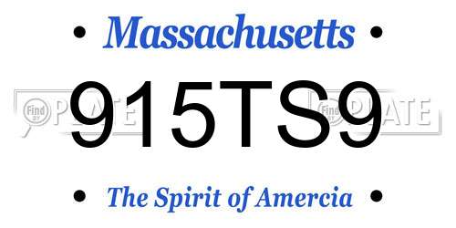 915TS9 Massachusetts License Plate