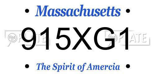915XG1 Massachusetts License Plate