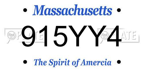 915YY4 Massachusetts License Plate