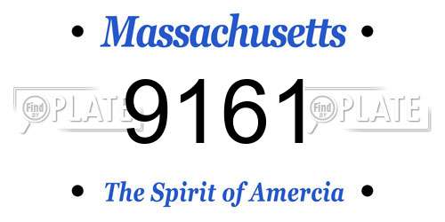 9161 Massachusetts License Plate