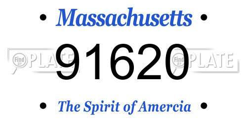 91620 Massachusetts License Plate