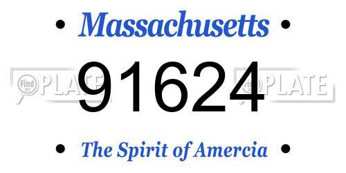 91624 Massachusetts License Plate