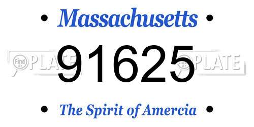 91625 Massachusetts License Plate