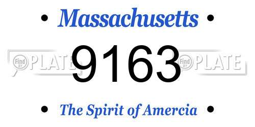 9163 Massachusetts License Plate