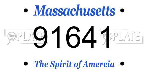 91641 Massachusetts License Plate