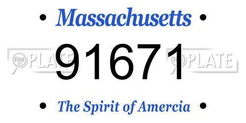 91671 Massachusetts License Plate