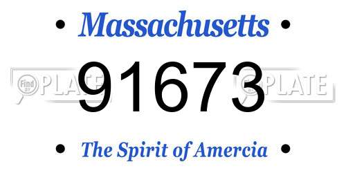 91673 Massachusetts License Plate