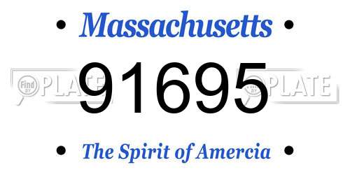 91695 Massachusetts License Plate