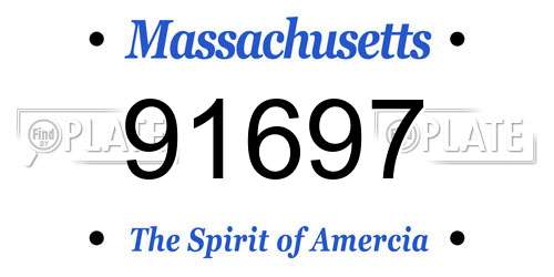91697 Massachusetts License Plate