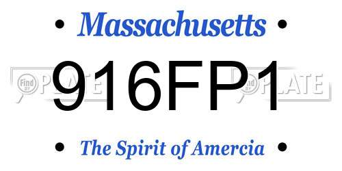916FP1 Massachusetts License Plate