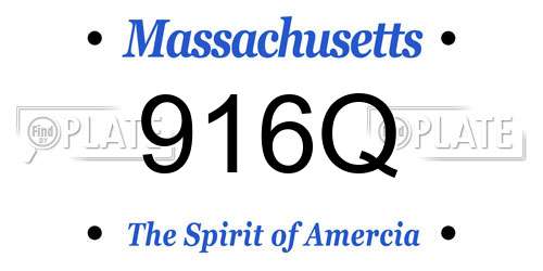 916Q Massachusetts License Plate