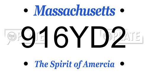 916YD2 Massachusetts License Plate