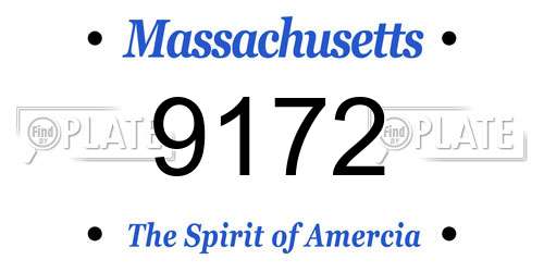 9172 Massachusetts License Plate