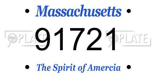 91721 Massachusetts License Plate