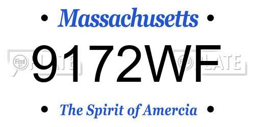 9172WF Massachusetts License Plate
