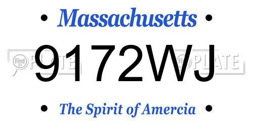 9172WJ Massachusetts License Plate