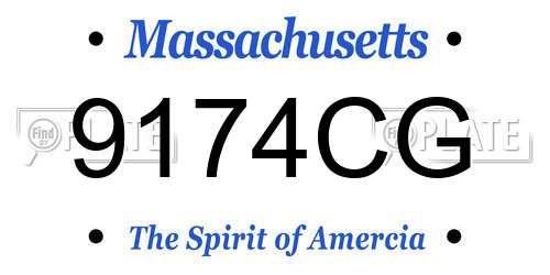 9174CG Massachusetts License Plate