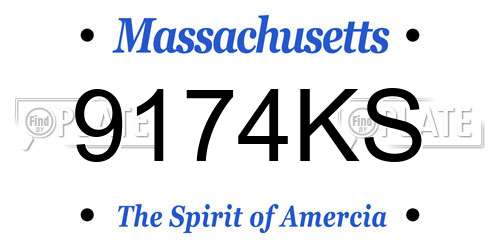 9174KS Massachusetts License Plate