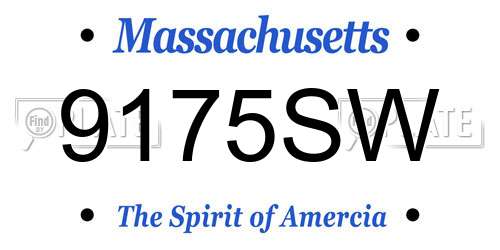 9175SW Massachusetts License Plate