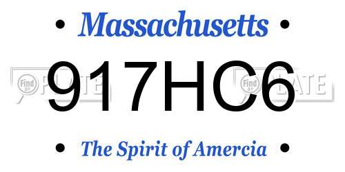 917HC6 Massachusetts License Plate