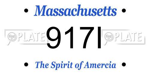 917I Massachusetts License Plate