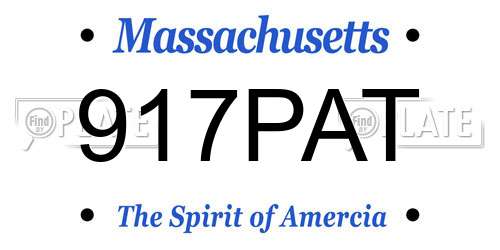 917PAT Massachusetts License Plate