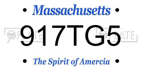 917TG5 Massachusetts License Plate