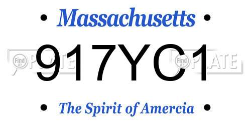 917YC1 Massachusetts License Plate