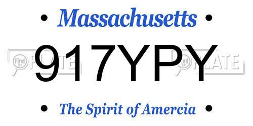 917YPY Massachusetts License Plate