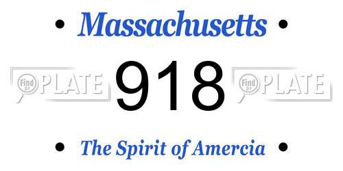 918 Massachusetts License Plate