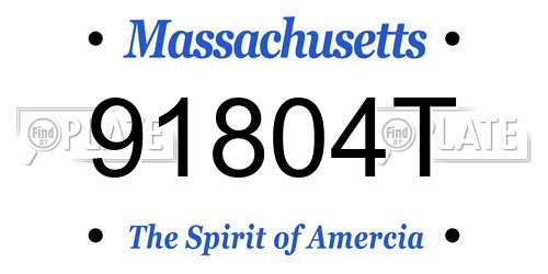 91804T Massachusetts License Plate