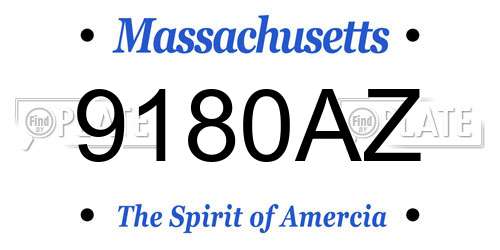 9180AZ Massachusetts License Plate
