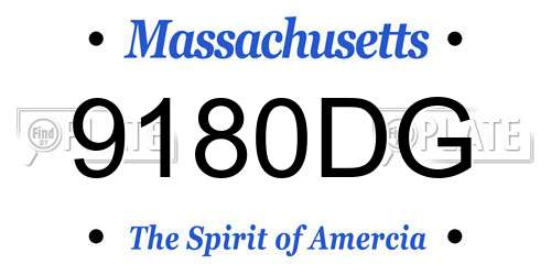 9180DG Massachusetts License Plate
