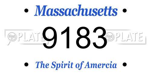 9183 Massachusetts License Plate