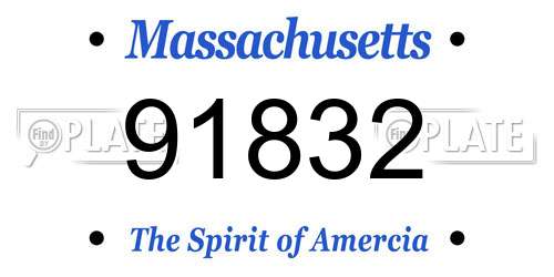 91832 Massachusetts License Plate