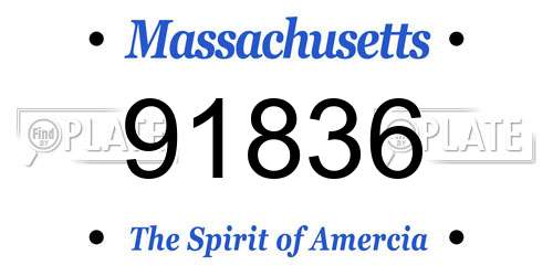 91836 Massachusetts License Plate
