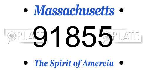 91855 Massachusetts License Plate