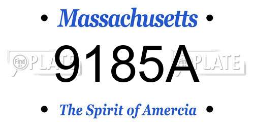 9185A Massachusetts License Plate