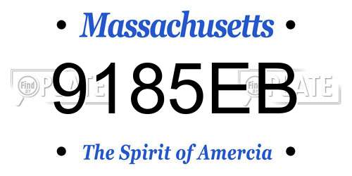 9185EB Massachusetts License Plate