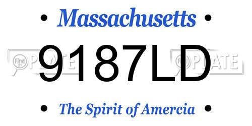 9187LD Massachusetts License Plate