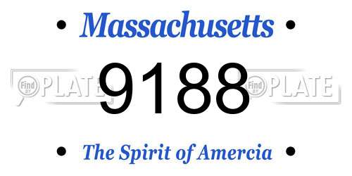 9188 Massachusetts License Plate