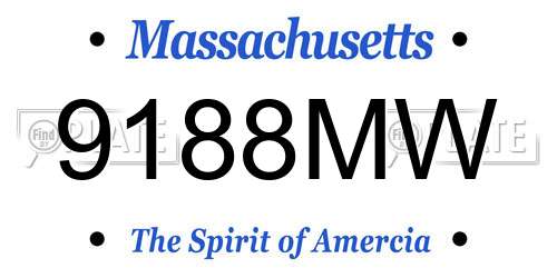 9188MW Massachusetts License Plate